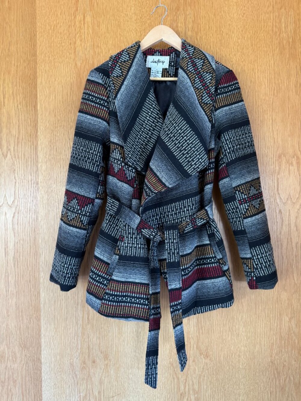 Daytrip Patterned Wrap Coat - M - Women's